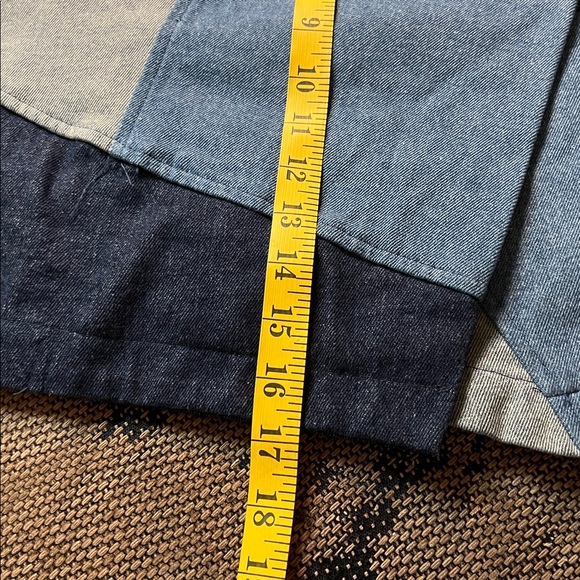 Vici Stylish patchwork Denim skirt side‎ zip front button asymmetrical size L - Picture 9 of 12